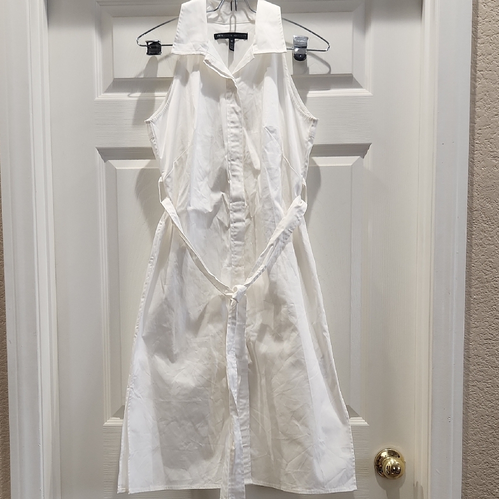 White House Black Market White Midi Dress